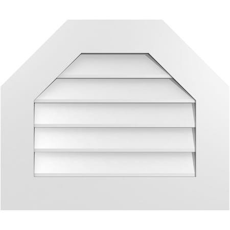 Ekena Millwork Octagonal Top Surface Mount PVC Gable Vent w/ 3-1/2"W x 1"P Standard Frame, 24"W x 20"H GVPOT24X2001SN